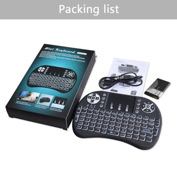 Wireless USB Mini i8 Keyboard Touchpad with Backlit - Image 4