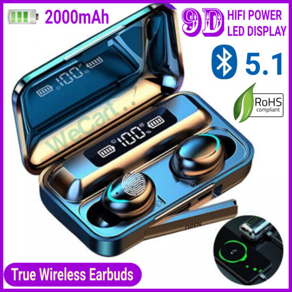 True Wireless Earbuds TWS F9-5 In-Ear Bluetooth 5.1 with Power Bank